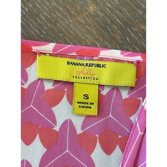 Banana Republic x Milly Collection Pink Orange Tank Top Shirt Women's size S - Picture 9 of 11